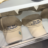 New York is my Boyfriend Baseball Hat- Tan/Navy
