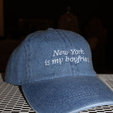New York is my Boyfriend Baseball Hat- Blue Denim