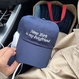 New York is my Boyfriend Baseball Hat- Navy/White