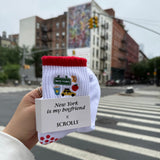 New York is my boyfriend x Scrolls Pilates Grip Socks