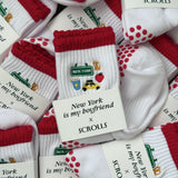New York is my boyfriend x Scrolls Pilates Grip Socks